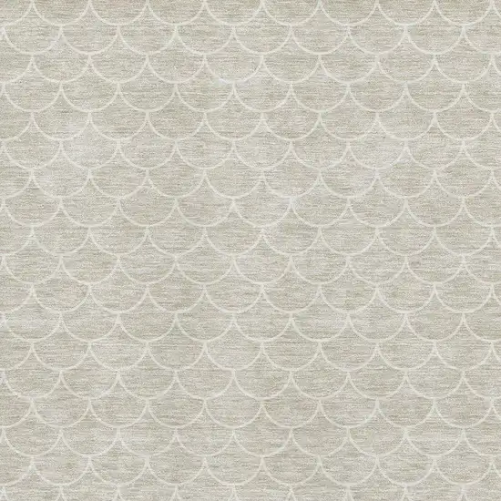 Beige And Ivory Geometric Washable Area Rug With UV Protection Photo 2