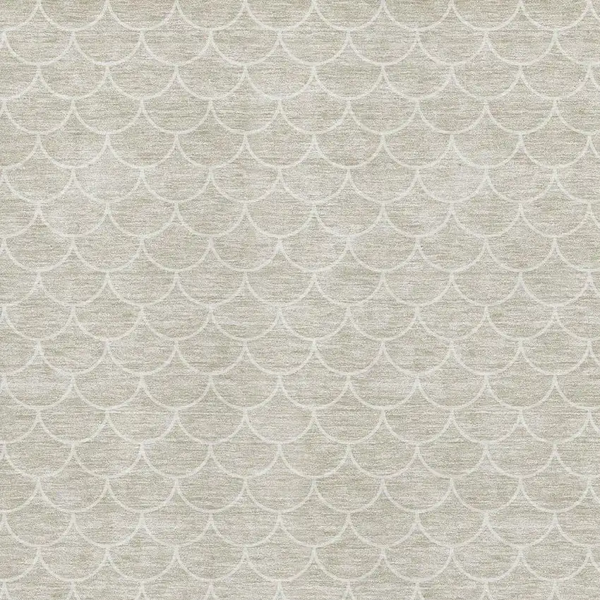 Beige And Ivory Geometric Washable Area Rug With UV Protection Photo 2