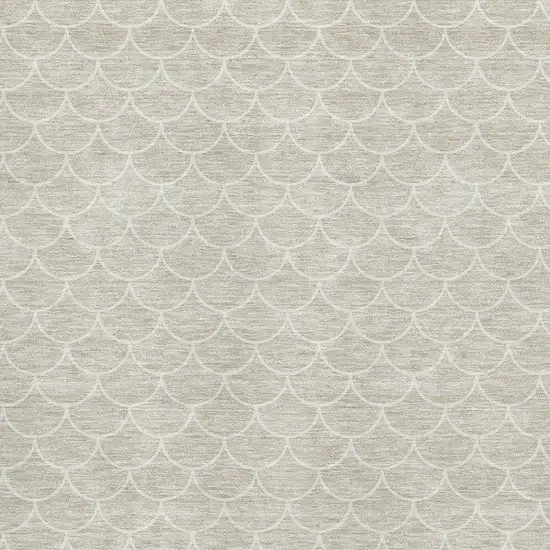 Beige And Ivory Geometric Washable Area Rug With UV Protection Photo 2