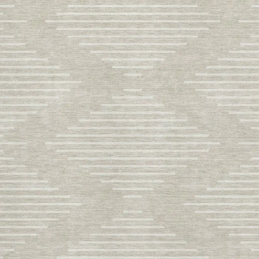 Beige And Ivory Geometric Washable Area Rug With UV Protection Photo 2