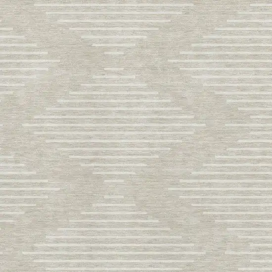 Beige And Ivory Geometric Washable Area Rug With UV Protection Photo 2
