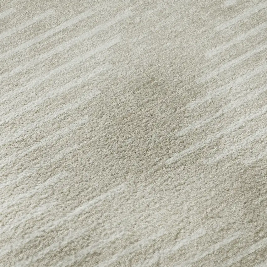 Beige And Ivory Geometric Washable Area Rug With UV Protection Photo 9