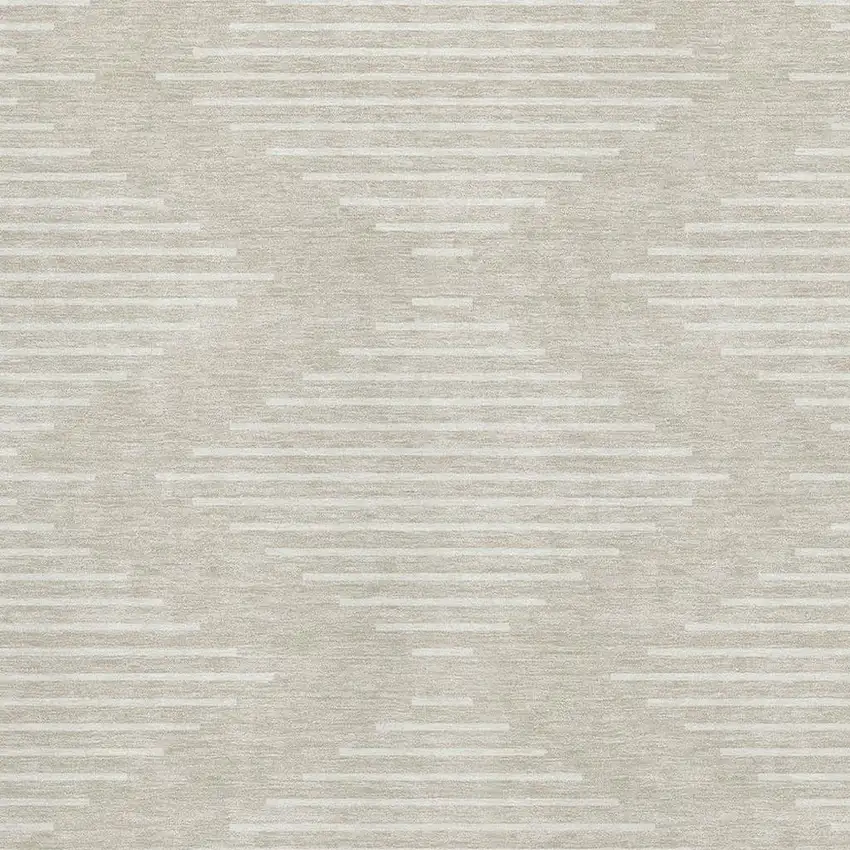 Beige And Ivory Geometric Washable Area Rug With UV Protection Photo 2