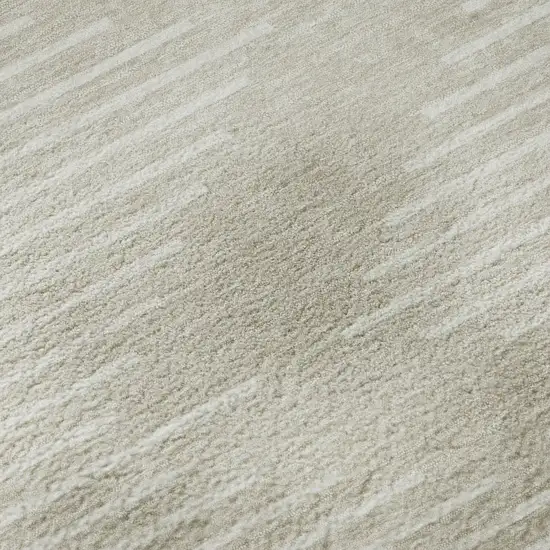 Beige And Ivory Geometric Washable Area Rug With UV Protection Photo 8