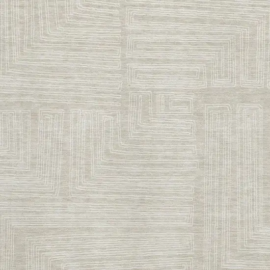 Beige And Ivory Geometric Washable Area Rug With UV Protection Photo 3