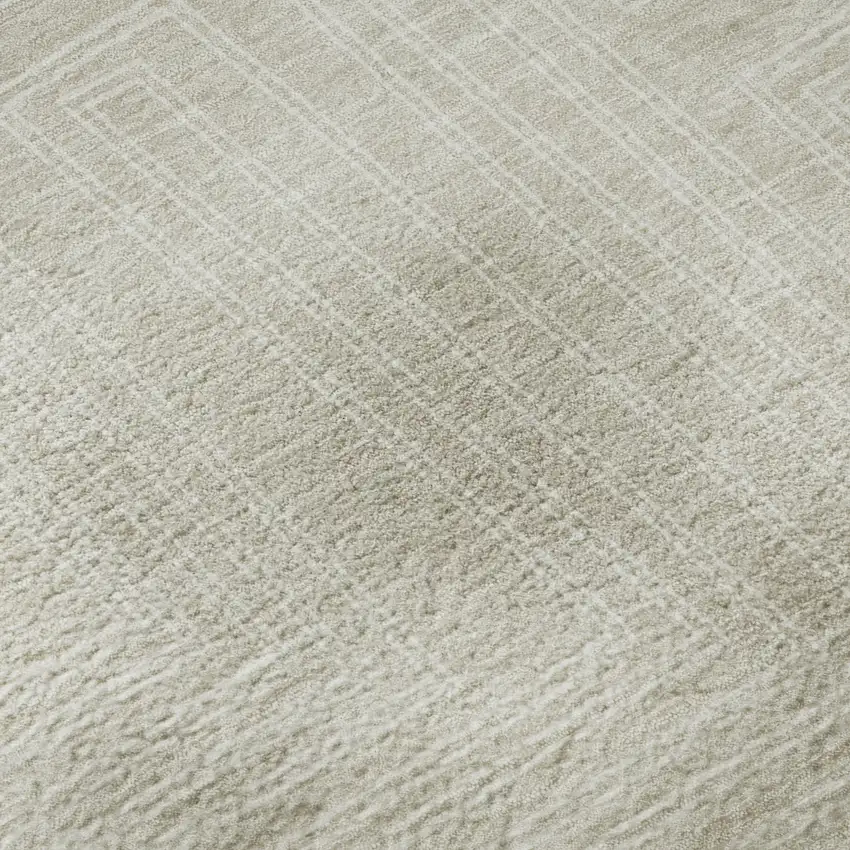 Beige And Ivory Geometric Washable Area Rug With UV Protection Photo 7