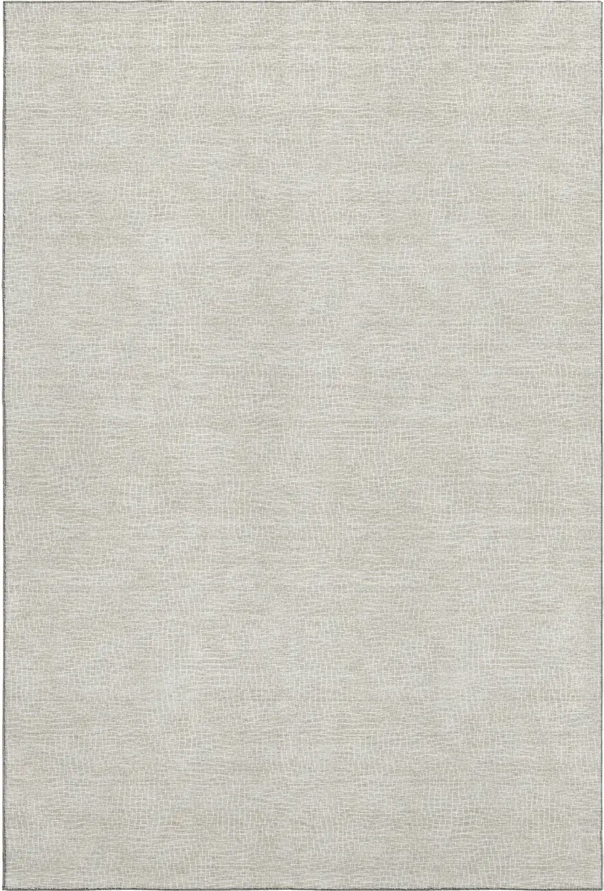 Beige And Ivory Geometric Washable Area Rug With UV Protection Photo 1