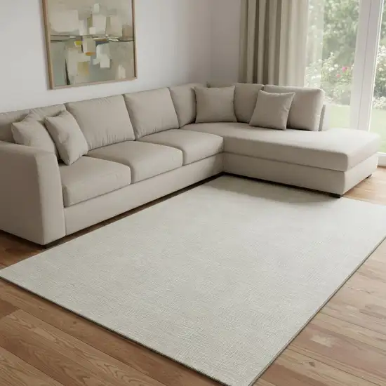 Beige And Ivory Geometric Washable Area Rug With UV Protection Photo 2