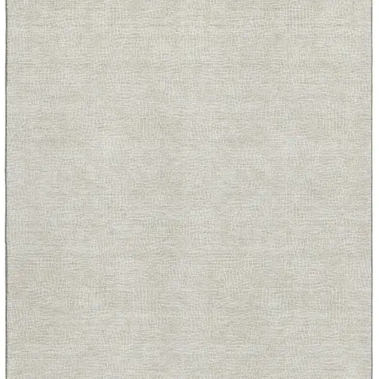 Beige And Ivory Geometric Washable Area Rug With UV Protection Photo 2