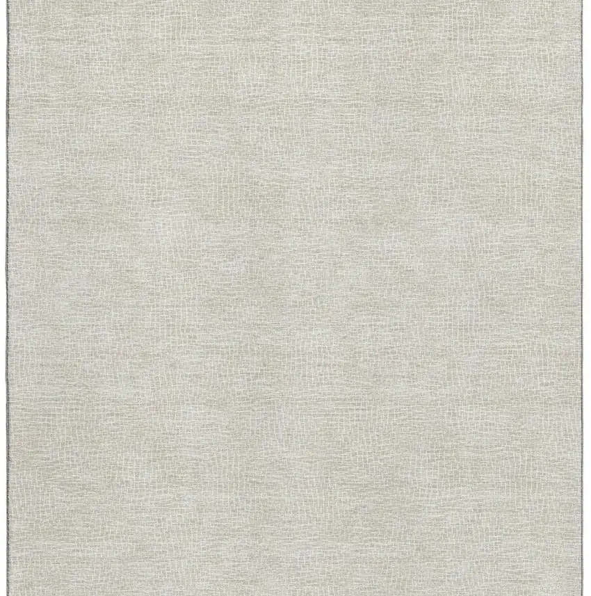 Beige And Ivory Geometric Washable Area Rug With UV Protection Photo 2