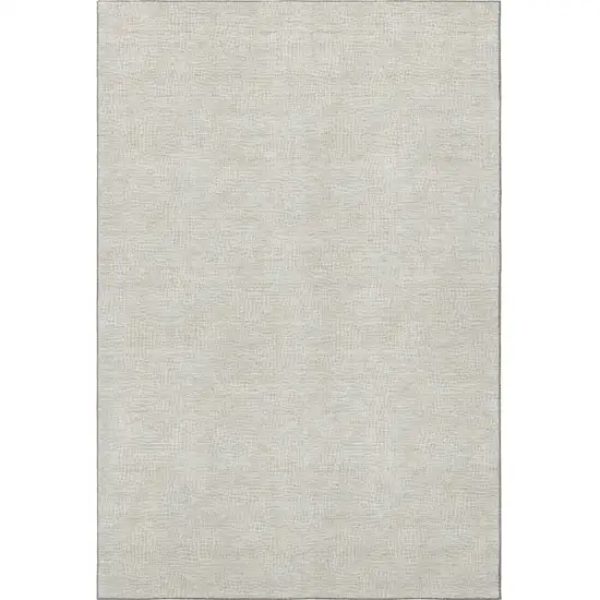 Beige And Ivory Geometric Washable Area Rug With UV Protection Photo 3