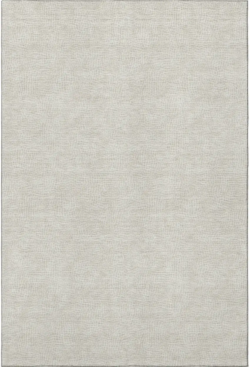 Beige And Ivory Geometric Washable Area Rug With UV Protection Photo 3