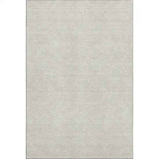 Beige And Ivory Geometric Washable Area Rug With UV Protection Photo 1
