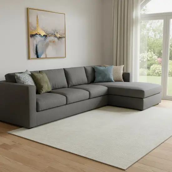 Beige And Ivory Geometric Washable Area Rug With UV Protection Photo 2