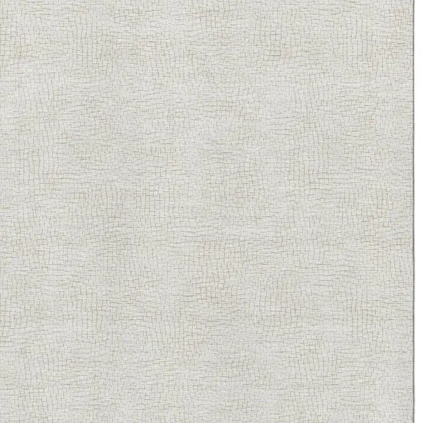 Beige And Ivory Geometric Washable Area Rug With UV Protection Photo 2