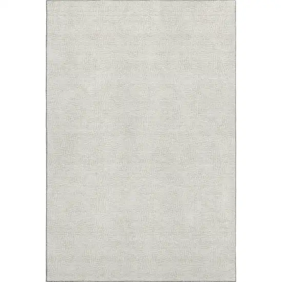 Beige And Ivory Geometric Washable Area Rug With UV Protection Photo 1