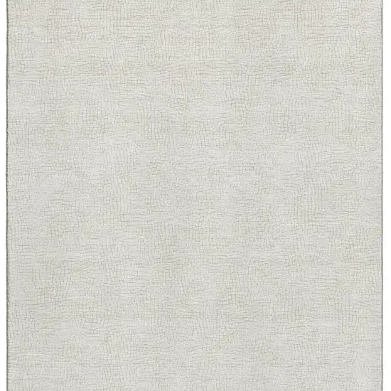 Beige And Ivory Geometric Washable Area Rug With UV Protection Photo 3