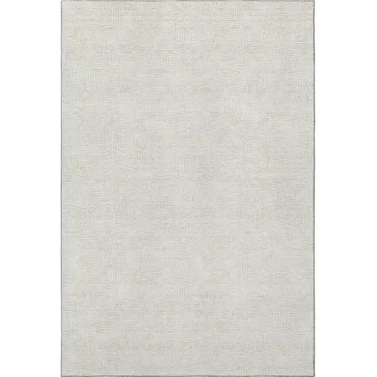 Beige And Ivory Geometric Washable Area Rug With UV Protection Photo 3