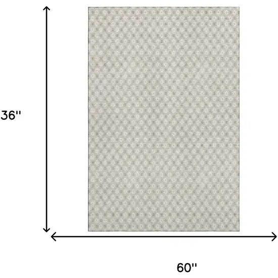Beige And Ivory Geometric Washable Area Rug With UV Protection Photo 3
