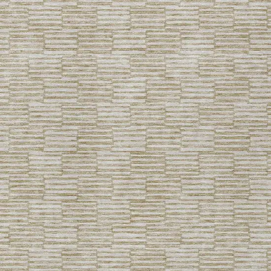 Beige And Ivory Geometric Washable Indoor Outdoor Area Rug Photo 6