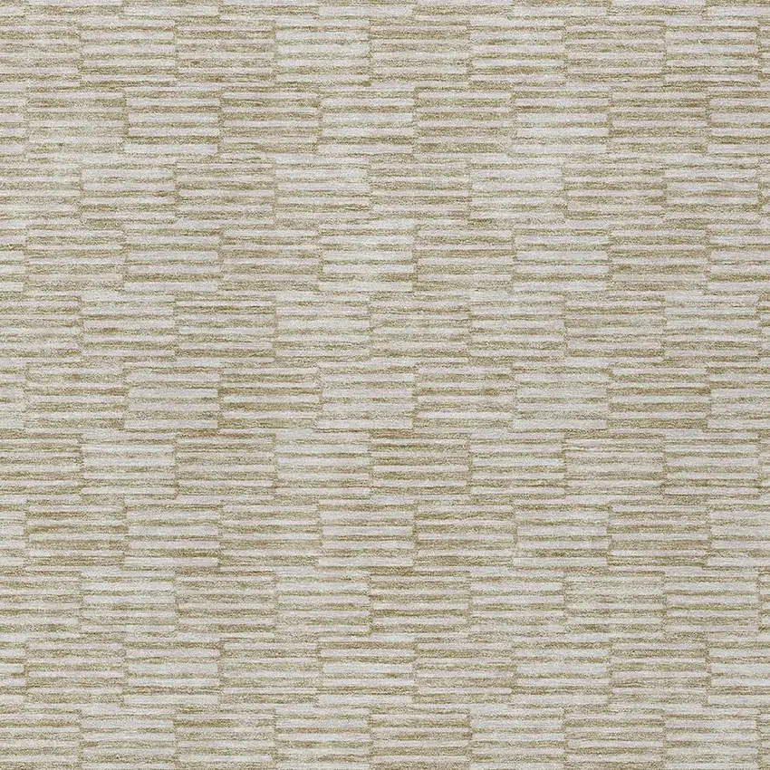 Beige And Ivory Geometric Washable Indoor Outdoor Area Rug Photo 6