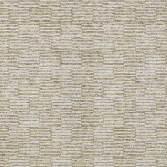 Beige And Ivory Geometric Washable Indoor Outdoor Area Rug Photo 6