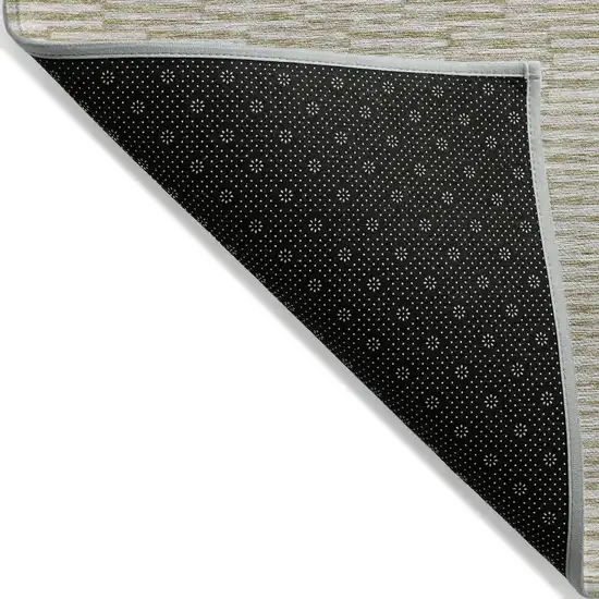 Beige And Ivory Geometric Washable Indoor Outdoor Area Rug Photo 4