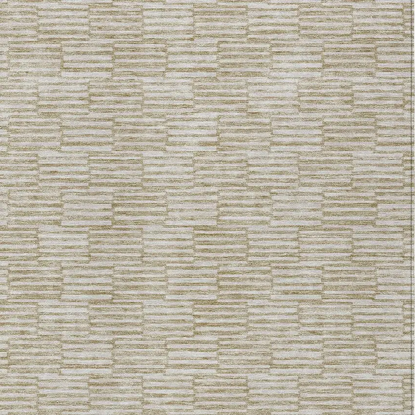 Beige And Ivory Geometric Washable Indoor Outdoor Area Rug Photo 6