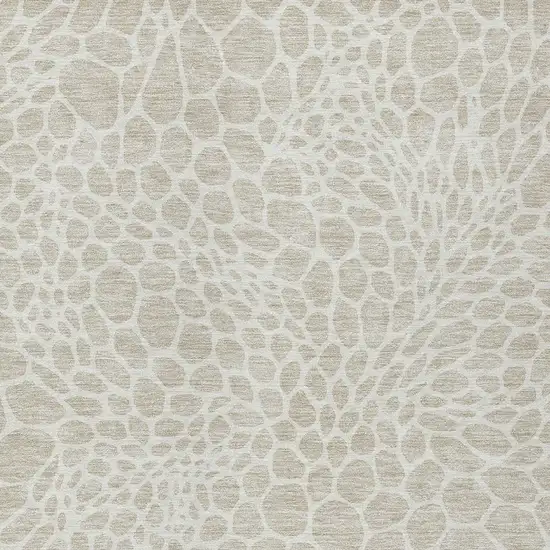 Beige And Ivory Geometric Washable Indoor Outdoor Area Rug Photo 6