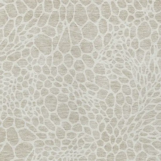 Beige And Ivory Geometric Washable Indoor Outdoor Area Rug Photo 6