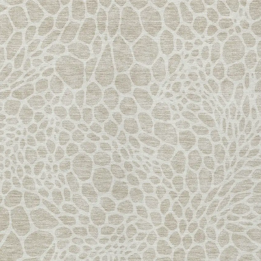 Beige And Ivory Geometric Washable Indoor Outdoor Area Rug Photo 6