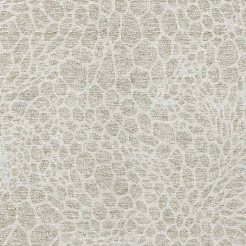 Beige And Ivory Geometric Washable Indoor Outdoor Area Rug Photo 6