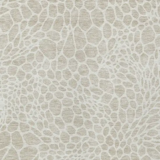 Beige And Ivory Geometric Washable Indoor Outdoor Area Rug Photo 6