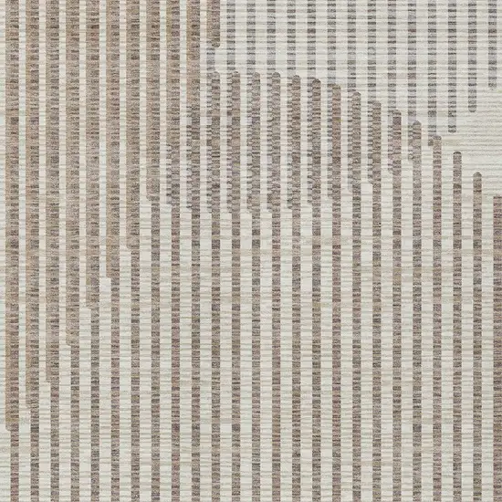 Beige And Ivory Geometric Washable Indoor Outdoor Area Rug Photo 6