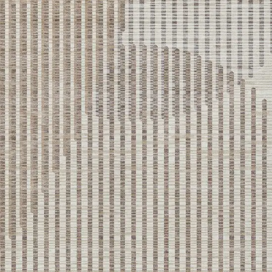 Beige And Ivory Geometric Washable Indoor Outdoor Area Rug Photo 6