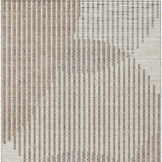 Beige And Ivory Geometric Washable Indoor Outdoor Area Rug Photo 7