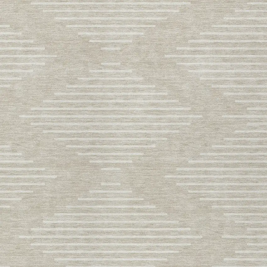 Beige And Ivory Geometric Washable Indoor Outdoor Area Rug Photo 5