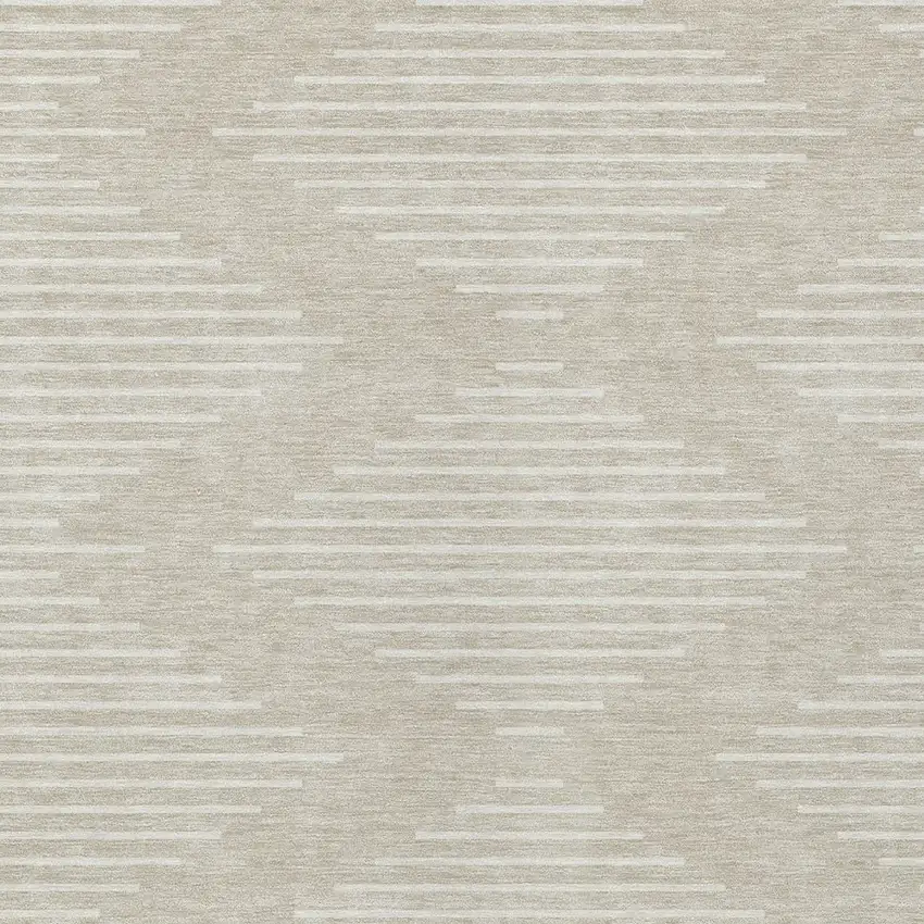 Beige And Ivory Geometric Washable Indoor Outdoor Area Rug Photo 5