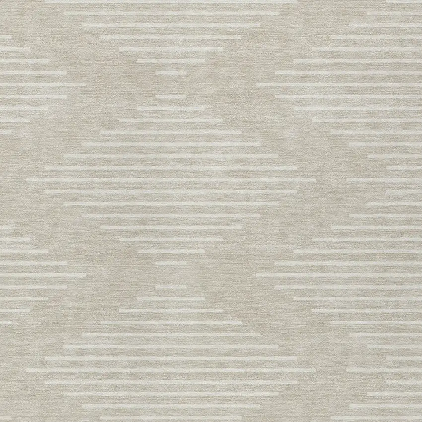 Beige And Ivory Geometric Washable Indoor Outdoor Area Rug Photo 5