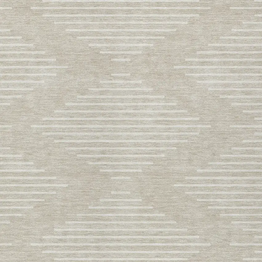 Beige And Ivory Geometric Washable Indoor Outdoor Area Rug Photo 5