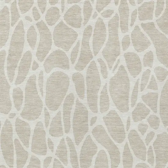 Beige And Ivory Geometric Washable Indoor Outdoor Area Rug Photo 6