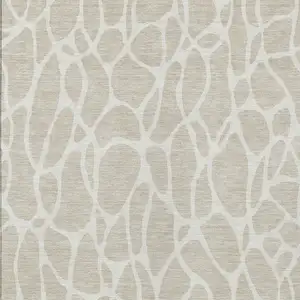 Photo of Beige And Ivory Geometric Washable Indoor Outdoor Area Rug