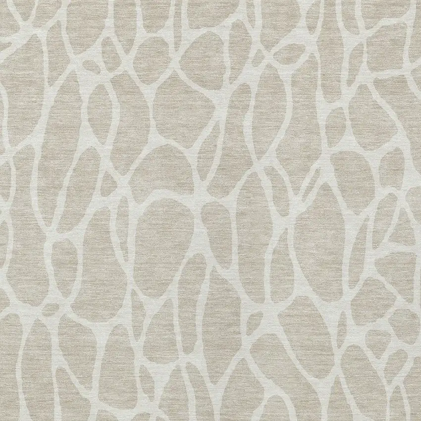 Beige And Ivory Geometric Washable Indoor Outdoor Area Rug Photo 6
