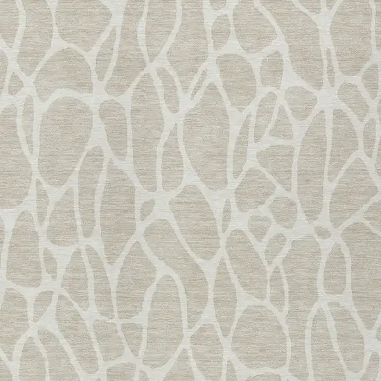 Beige And Ivory Geometric Washable Indoor Outdoor Area Rug Photo 6