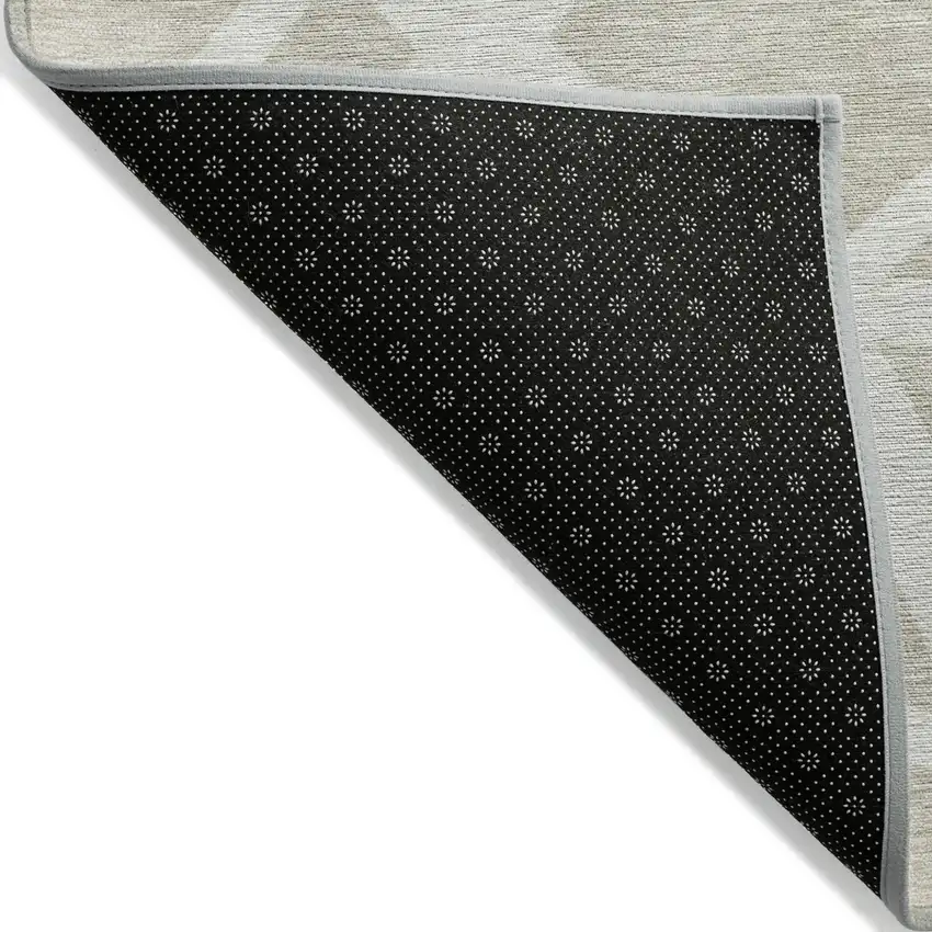 Beige And Ivory Geometric Washable Indoor Outdoor Area Rug Photo 3