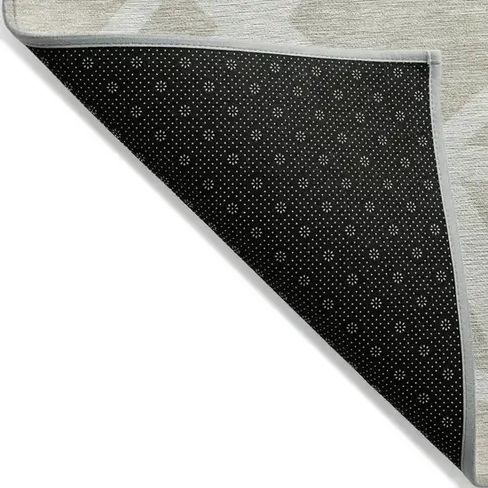 Beige And Ivory Geometric Washable Indoor Outdoor Area Rug Photo 4