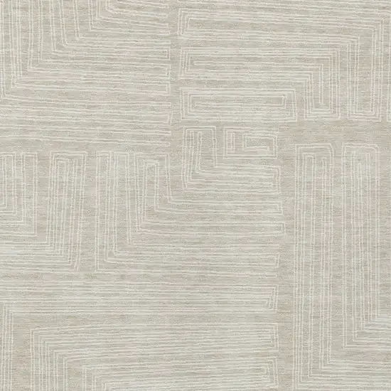Beige And Ivory Geometric Washable Indoor Outdoor Area Rug Photo 5