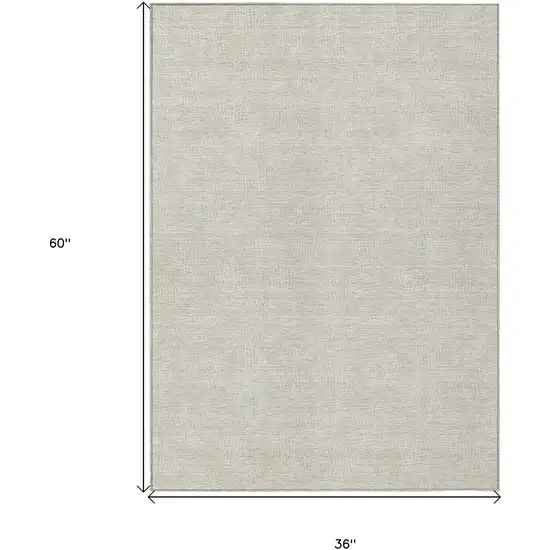 Beige And Ivory Geometric Washable Indoor Outdoor Area Rug Photo 7