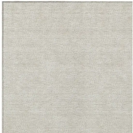 Beige And Ivory Geometric Washable Indoor Outdoor Area Rug Photo 5