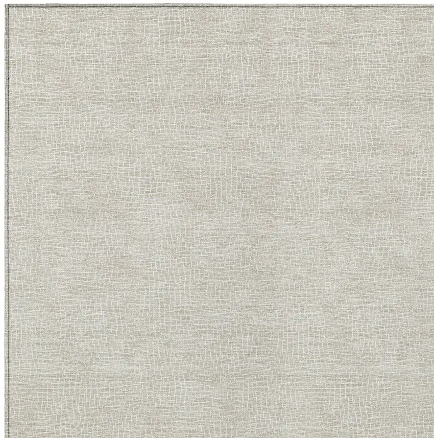 Beige And Ivory Geometric Washable Indoor Outdoor Area Rug Photo 5